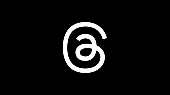 Logo of threads app, an Instagram app in black