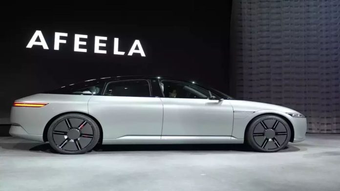 newly unveiled electric vehicle prototype car Afeela newly unveiled electric vehicle prototype car Afeela