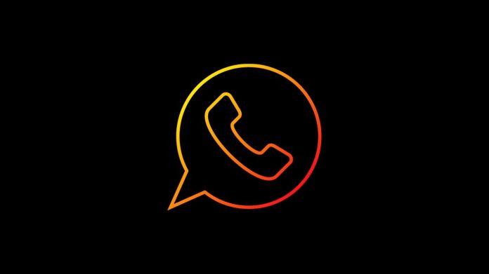 WhatsApp icon with black background highlighted in golden color