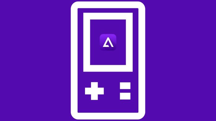 Delta Emulator Logo of Delta Emulator alongside a minimalist gaming console illustration in vibrant colors.