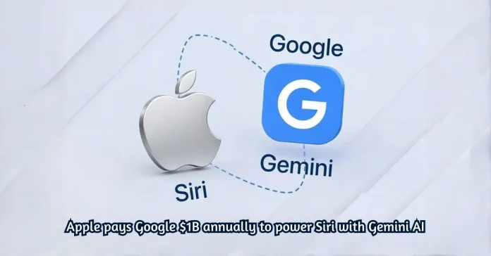Illustration showing Apple and Google partnership with AI neural network connections, representing the Gemini-powered Siri collaboration announced January 2026